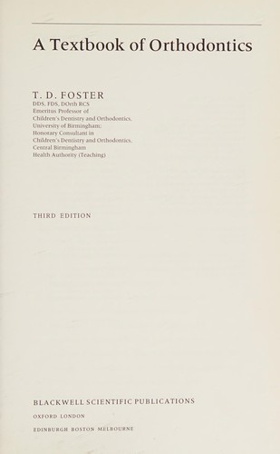 A textbook of orthodontics