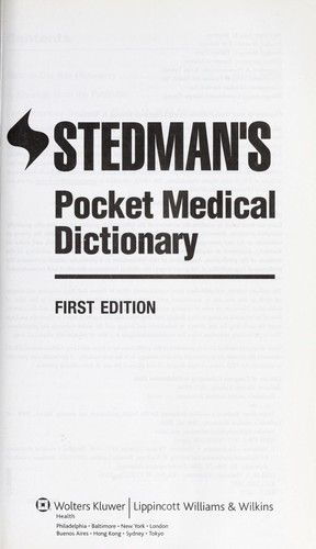 Stedman`s pocket medical dictionary