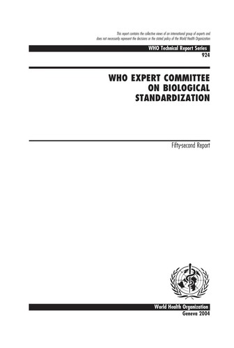 WHO expert committee on biological standardization