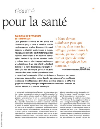 Rapport sur la sante dans le monde 2006