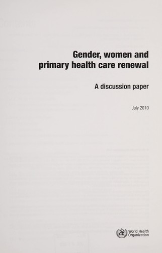 Gender, women and primary health care renewal