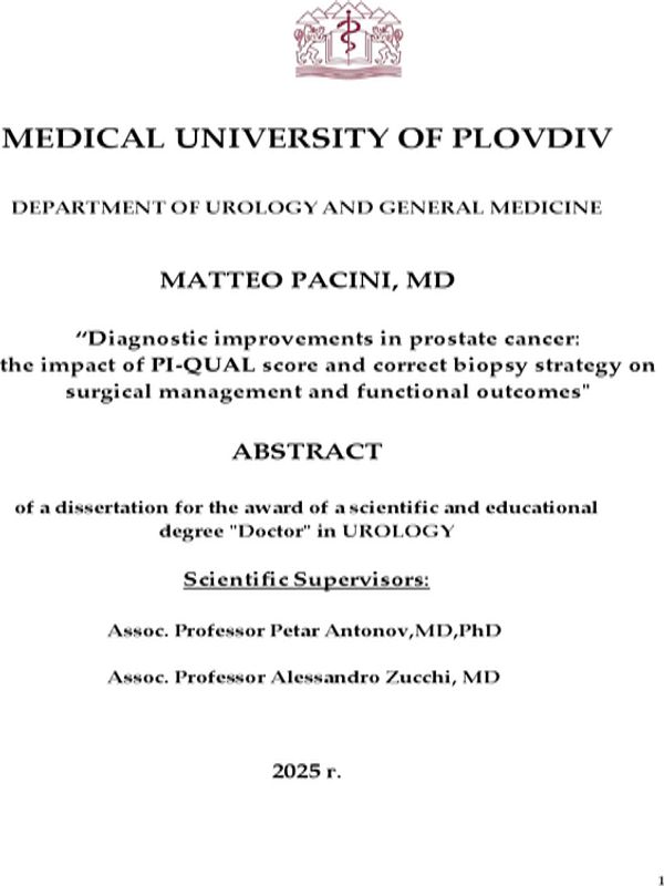 Diagnostic improvements in prostate cancer: the impact of PI-QUAL score and correct biopsy strategy on surgical management and functional outcomes