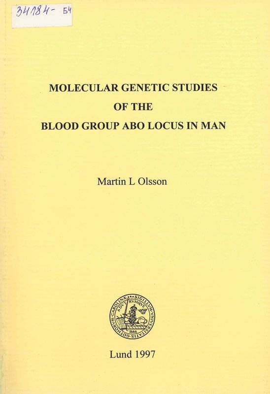 Molecular genetic studies of the blood group abo locus in man