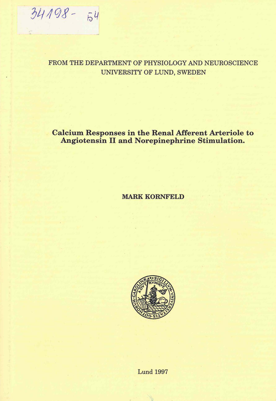 Calcium responses in the renal afferent arteriole,  to angiotensin II and norepinephrine stimulation