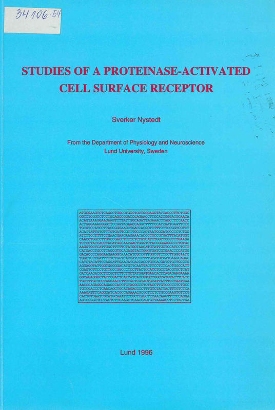 Studies of a proteinase-activated cell surface receptor