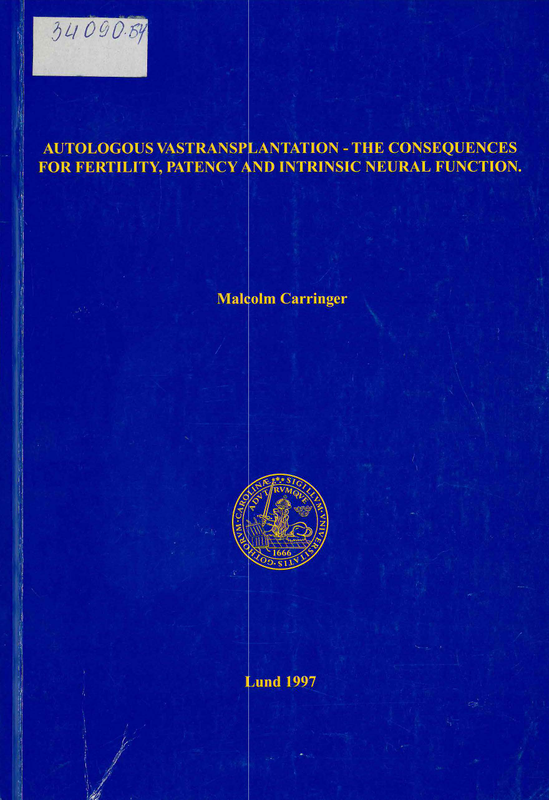 Autologous vastransplantation-the consequences for fertility, patency and intrinsic neural function