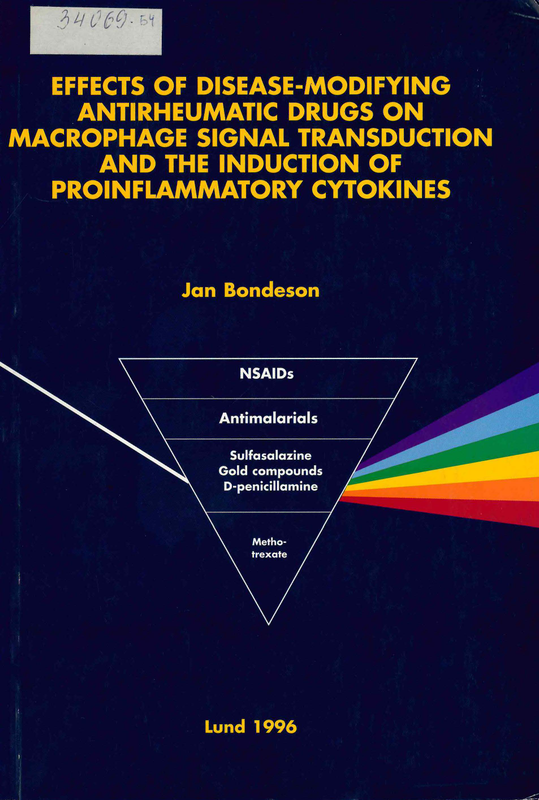 Effects of disease-modifying antirheumatic drugs on macrophage signal transduction and the induction of proinflammatory cytokines