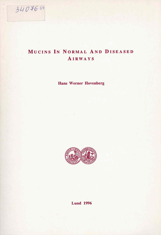 Mucins in normal and diseased airways