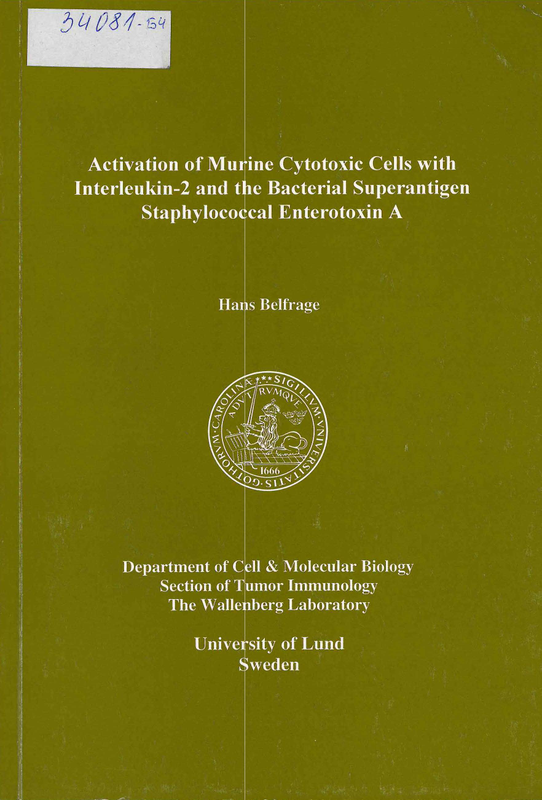 Activation of murine cytotoxic cells with interleukin-2 and bacterial superantigen staphylococcal enterotoxin A