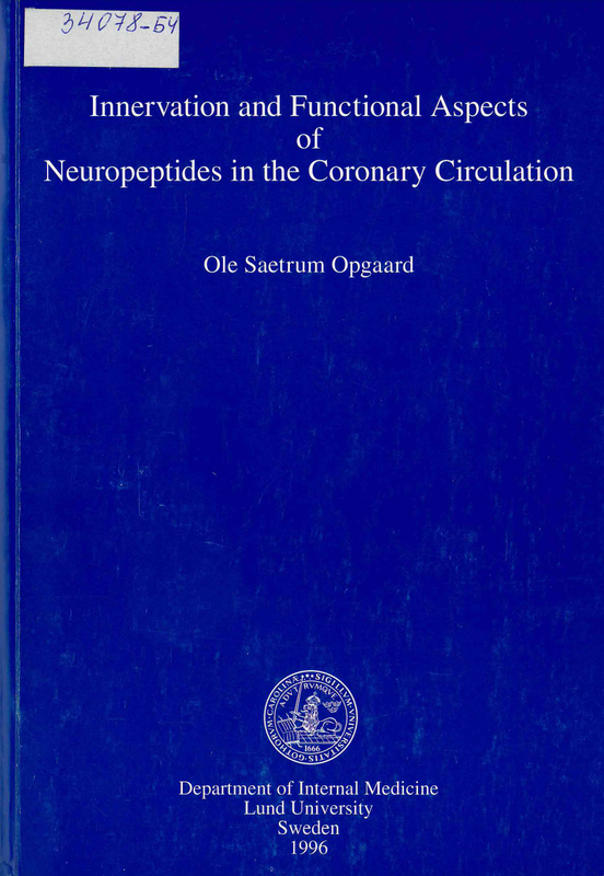 Innervation and functional aspects of neuropeptides in the coronary circulation