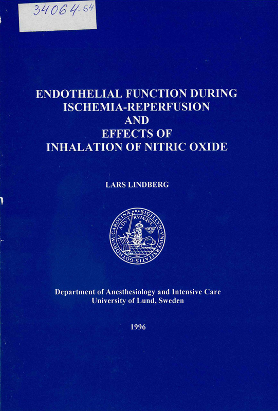 Endothelial function during ischemia-reperfusion and effects of inhalation of nitric oxide