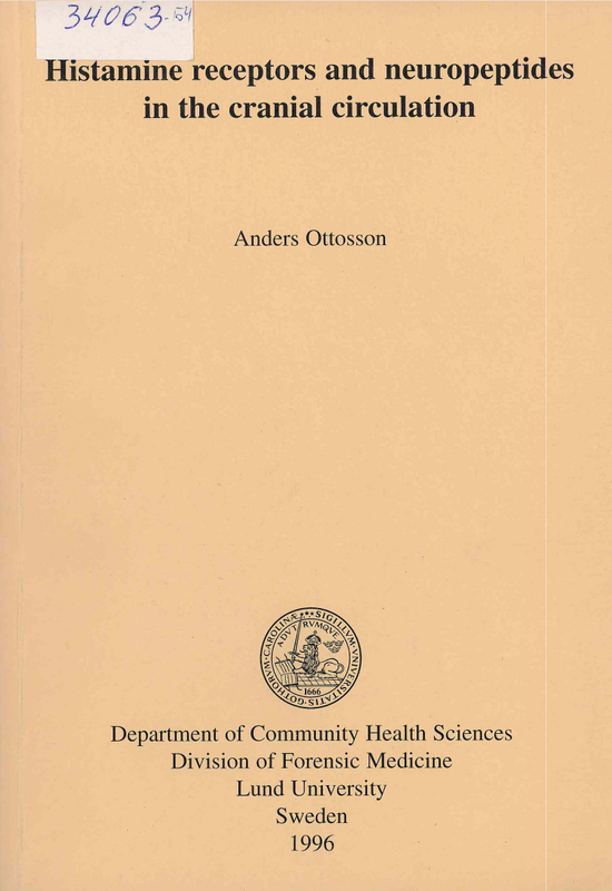 Histamine reseptors and neuropeptides in the cranial circulation