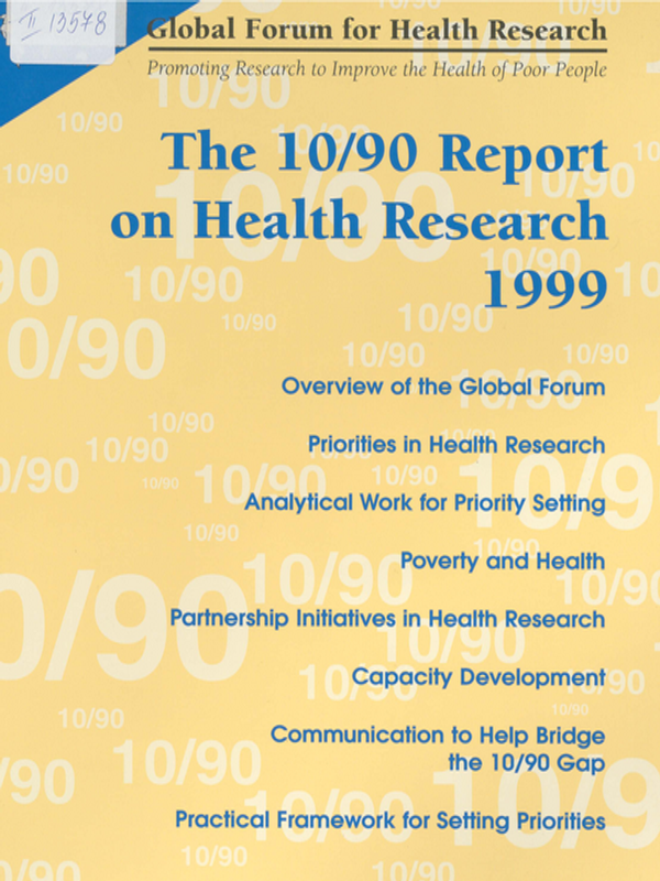The 10/90 report on health research, 1999