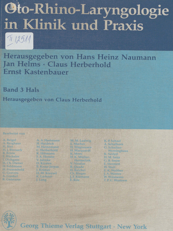Oto-Rhino-Laryngologie in Klinik und Praxis