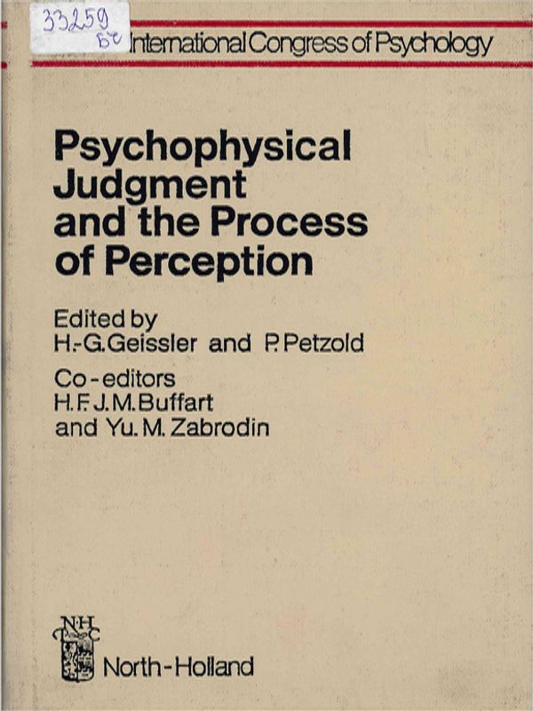 Psychophysical Judgment and the Process of Perception