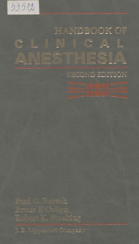Handbook of Clinical Anesthesia