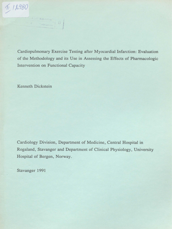 Cardiopulmonary Exercise Testing after Myocardial Infarction