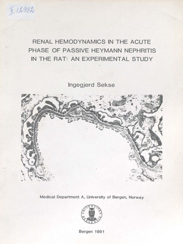 Renal Hemodynamics in the Acute Phase of Passive Heymann Nephritis in the Rat
