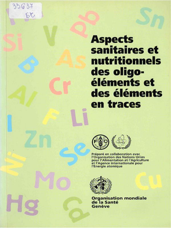 Aspects sanitaires et nutritionnels des oligo-elements et des elements en traces
