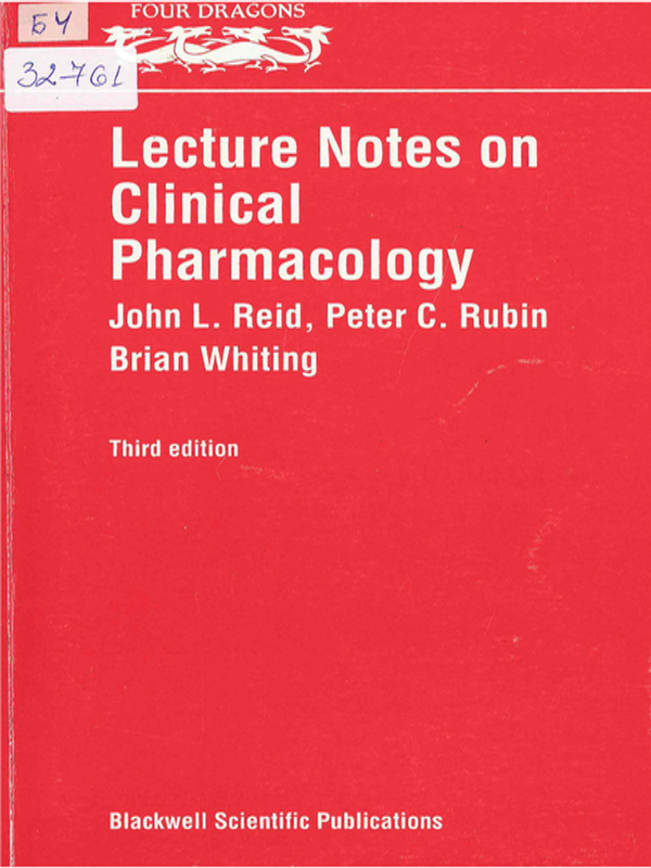 Lecture notes on clinical pharmacology