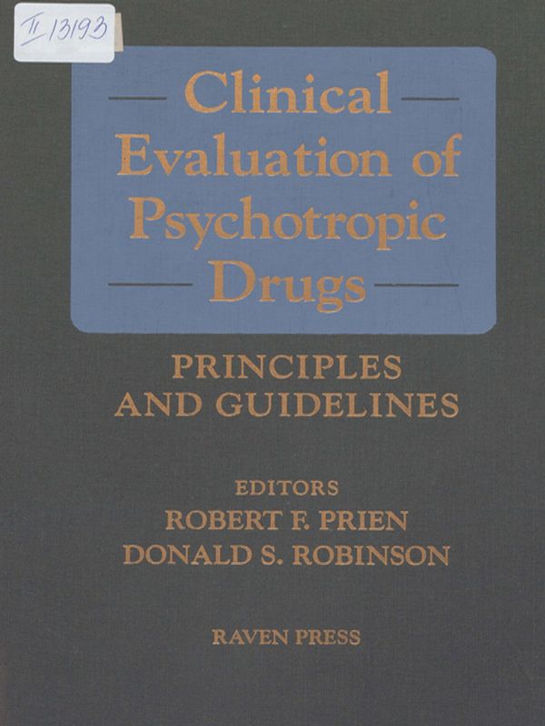 Clinical Evaluation of Psychotropic Drugs