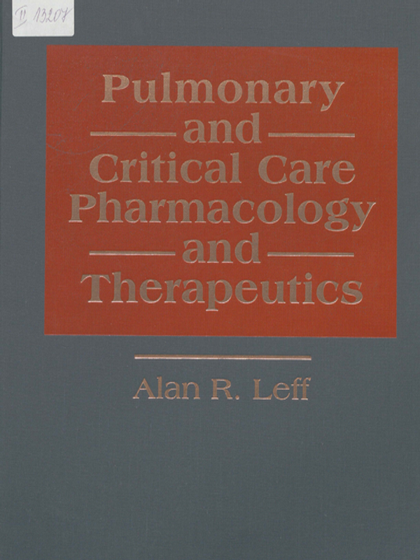 Pulmonary and Critical Care Pharmacology and Therapeutics