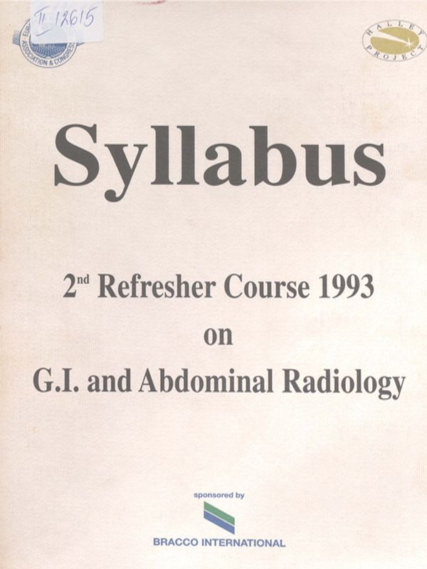 [Second] 2nd refresher course 1993 on G.I. and abdominal radiology