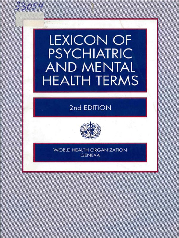 Lexicon of Psychiatric and Mental Health Terms