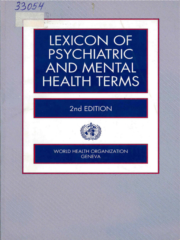Lexicon of Psychiatric and Mental Health Terms