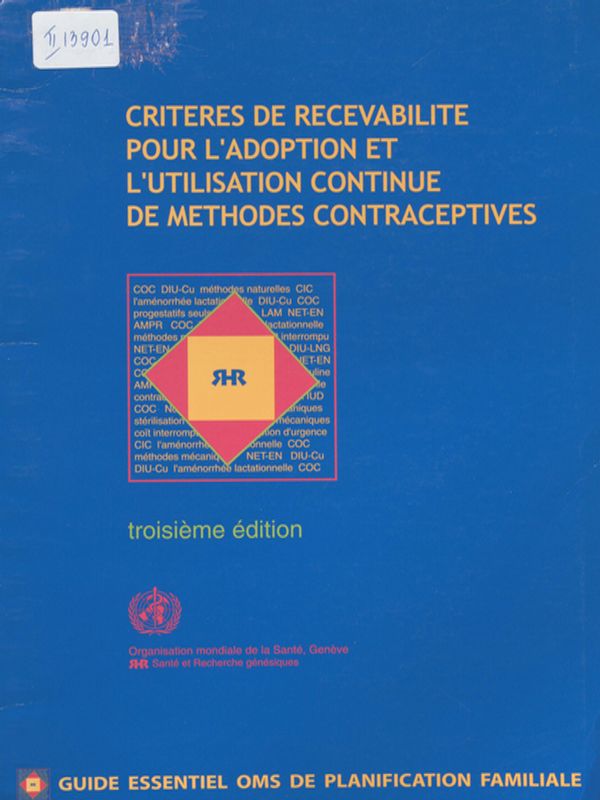 Criteres de recevabilite pour l`adoption et l`utilisation continue de methodes cotraceptives