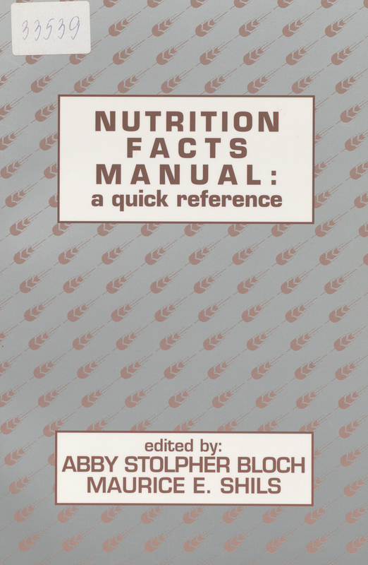 Nutrition facts manual