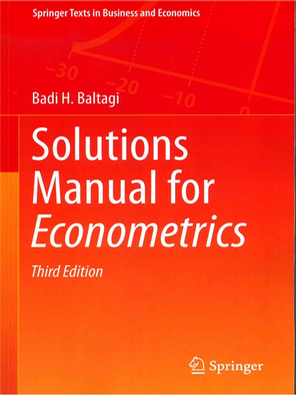 Solutions manual for econometrics
