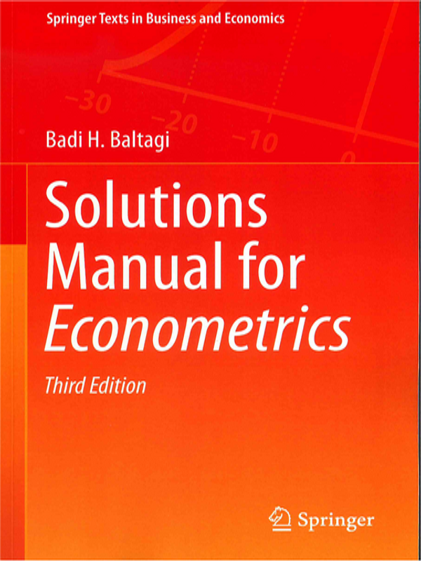 Solutions manual for econometrics