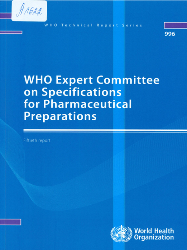 WHO expert committee on specifications for pharmaceutical preparations