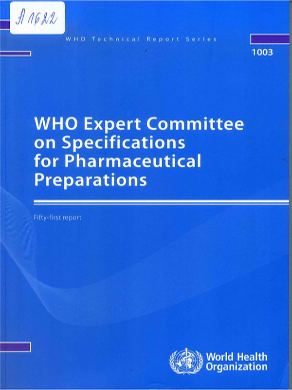 WHO expert committee on specifications for pharmaceutical preparations