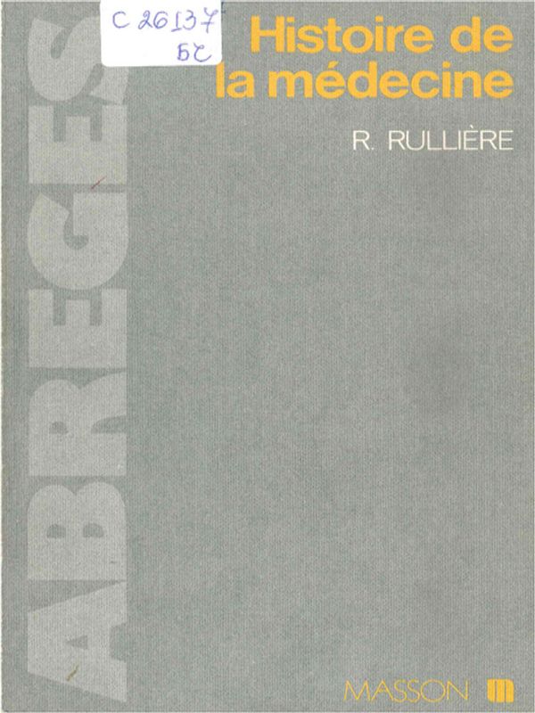 Abrege d'histoire de la medecine