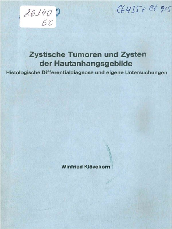 Zystische Tumoren und Zysten der Hautanhangsgebilde