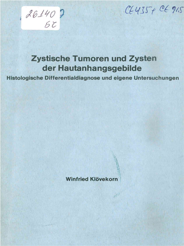 Zystische Tumoren und Zysten der Hautanhangsgebilde
