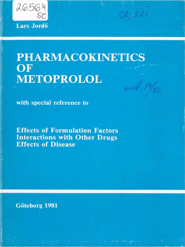 Pharmacokinetics of Metoprolol
