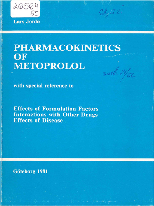 Pharmacokinetics of Metoprolol