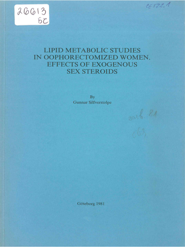 Lipid metabolic studies in oophorectomized women. Effects of exogenous sex steroids