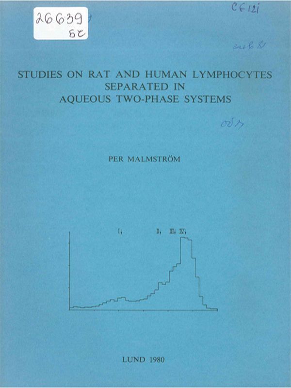 Studies on rat and human lymphocytes separated in aqueous two-phase systems