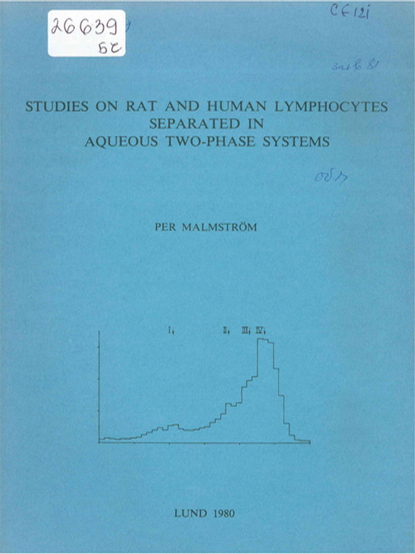 Studies on rat and human lymphocytes separated in aqueous two-phase systems