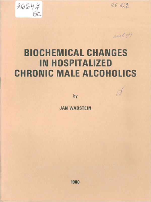 Biochemical changes in hospitalized chronic male alcoholics