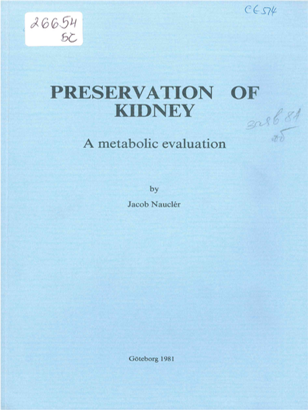 Preservation of kidney