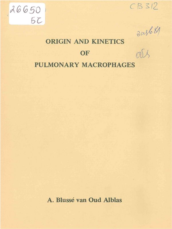 Origin and kinetics of pulmonary macrophages