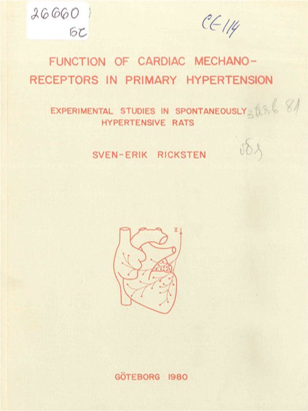 Function of cardiac mechano-receptors in primary hypertension