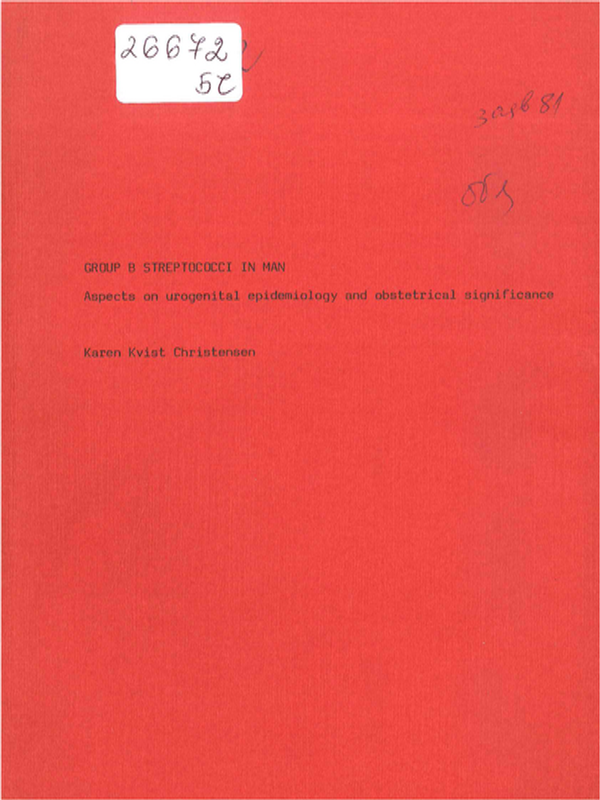 Group B Streptococci in man