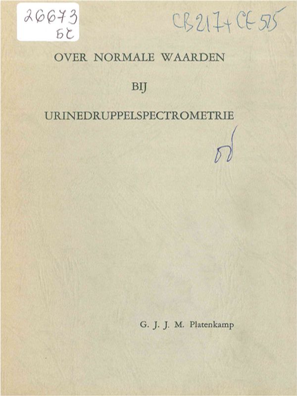 Over normale waarden bji urinedruppelspectrometrie