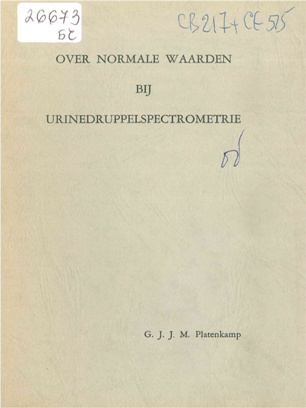 Over normale waarden bji urinedruppelspectrometrie